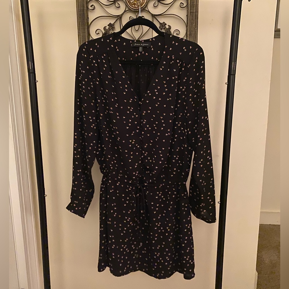 Jasmine and Juliana black floral blousy dress with tie waist size 10-never worn!